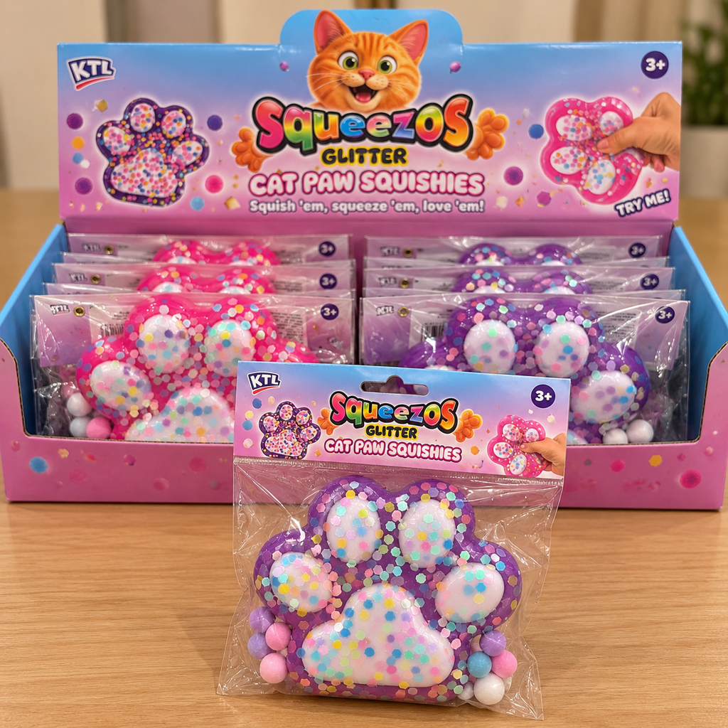 Squeezos Glitter Cat Paw Squishy